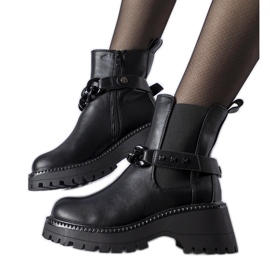 Bottines noires à semelle massive Beltran