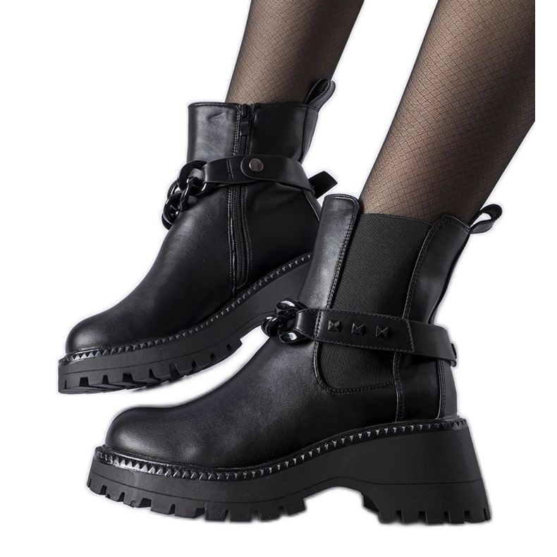Bottines noires à semelle massive Beltran le noir