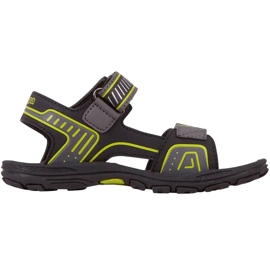 Kappa Paxos sandales pour enfants noir et citron vert 260864K 1133