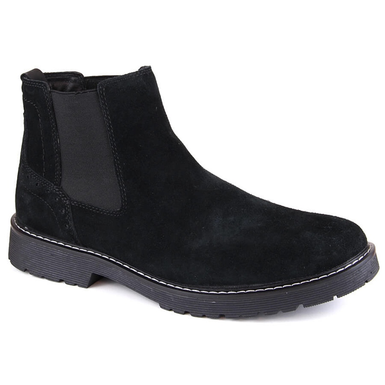 Bottines Chelsea en cuir suédé pour homme, slip-on noires Filippo MBT5003 le noir Bottines Chelsea en cuir suédé pour homme, slip-on noires Filippo MBT5003 le noir