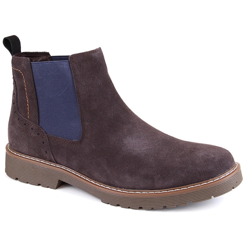 Bottines Chelsea en cuir suédé pour homme, slip-on marron Filippo MBT5003 brun
