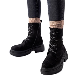 Baskets noires à semelle massive Riel