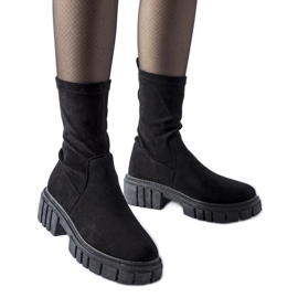 Bottines à enfiler en éco-daim Montefusco noires le noir