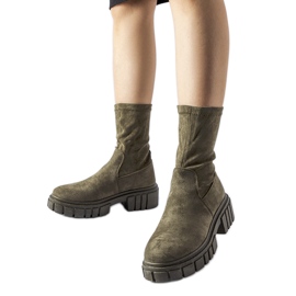 Bottines à enfiler en éco-daim Montefusco vertes