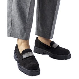 Mocassins en éco-daim Nicholls noirs le noir