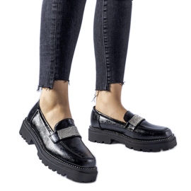 Mocassins Fecteau vernis noirs