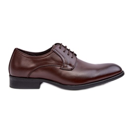 Chaussures en cuir pour hommes marron foncé Harene brun
