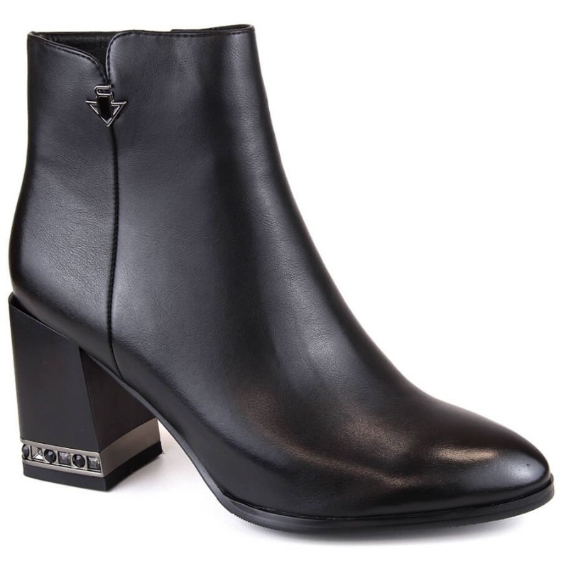 Filippo Bottines isolées avec zircon cubique Fillippo W PAW491, noir le noir