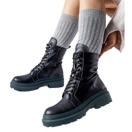 Baskets noires à semelle Quennie colorée