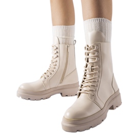 Bottines plates beiges avec protecteur Zacharie