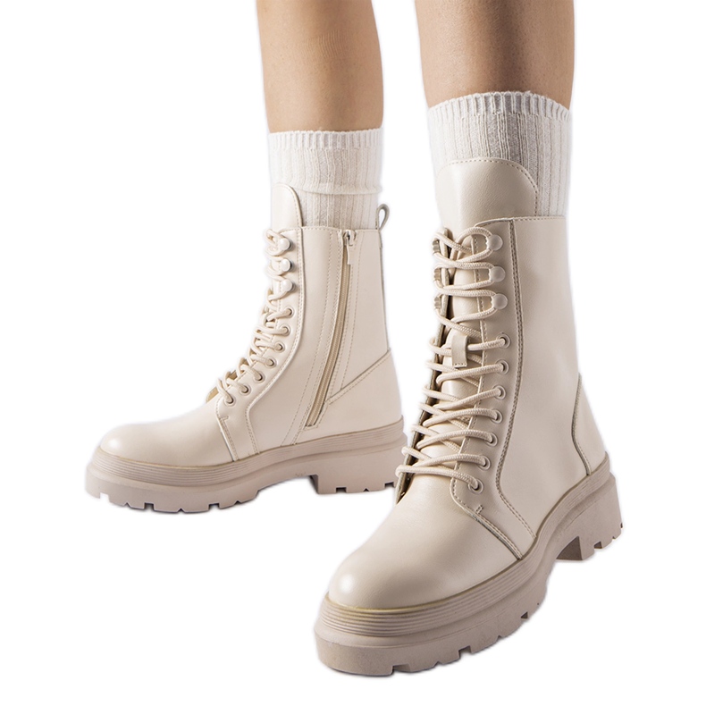 Bottines plates beiges avec protecteur Zacharie