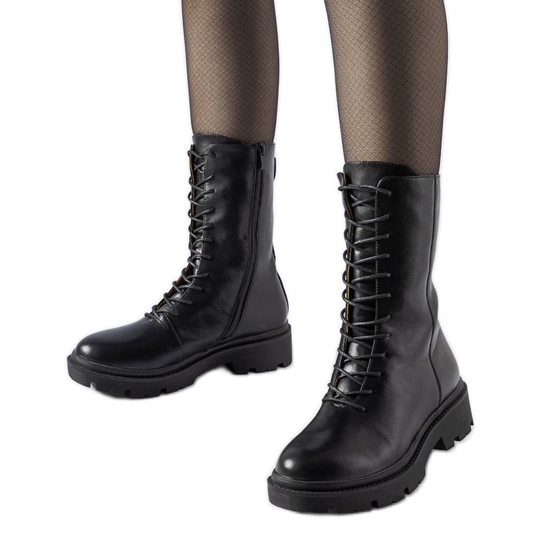 Bottes de travail Michel noires à lacets le noir