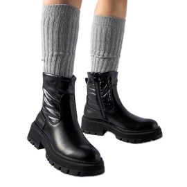 Bottines noires avec tige décorative par Garrett