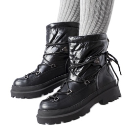 Boots de neige noires avec revers Eagleville le noir