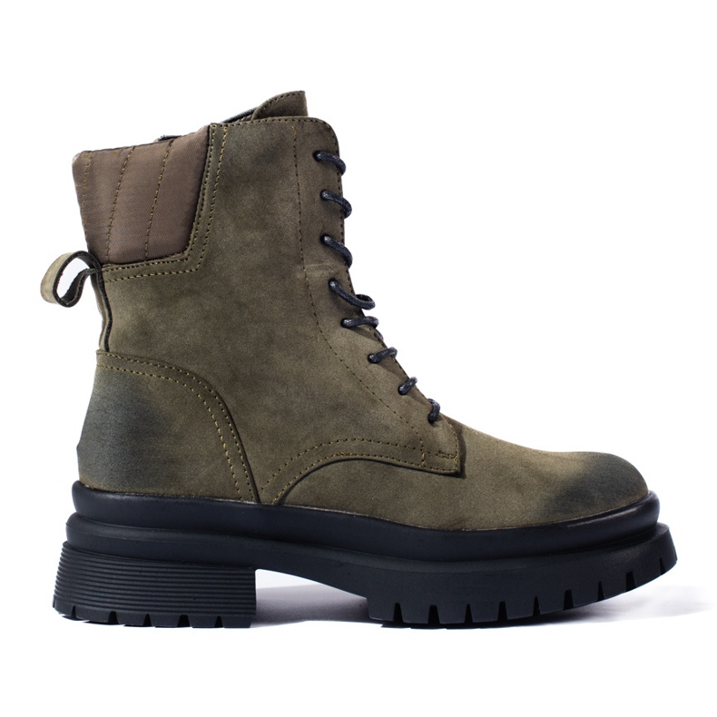 Bottines workwear femme Shelovet vert foncé
