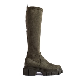 Bottines à enfiler en daim vert foncé Shelovet