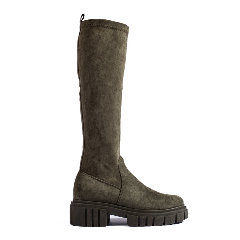 Bottines à enfiler en daim vert foncé Shelovet