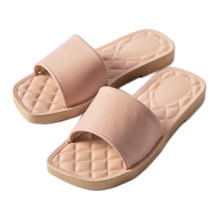 Tongs Chatigny en caoutchouc rose blanche