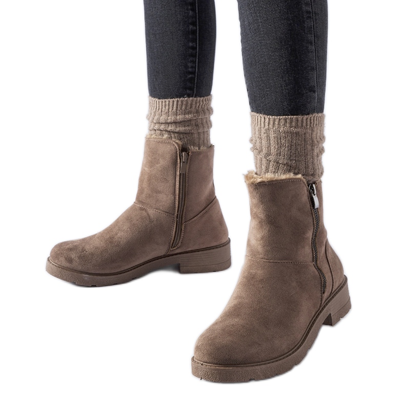 Bottines isolées marron avec fermeture éclair de Salona brun Bottines isolées marron avec fermeture éclair de Salona brun