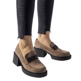 Mocassins marron à talon bloc massif Harrisburg brun