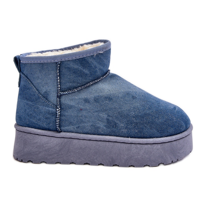 Blue Margella - Bottes de neige pour femme avec plateforme pailletée bleu