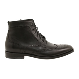 Bottines Brogs homme, noires, à lacets Pilpol PW6037