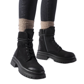 Bottines Vadnais noires à bout usé le noir Bottines Vadnais noires à bout usé le noir