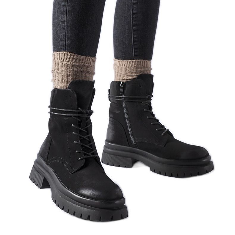 Bottines Vadnais noires à bout usé le noir