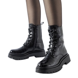 Bottes Cressac isolées vernies noires le noir Bottes Cressac isolées vernies noires le noir