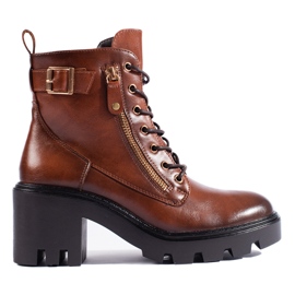 W. Potocki Bottines à talons hauts marron pour femmes de Potocki brun