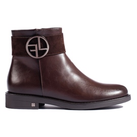 W. Potocki Low boots marron à talon plat de Potocki brun