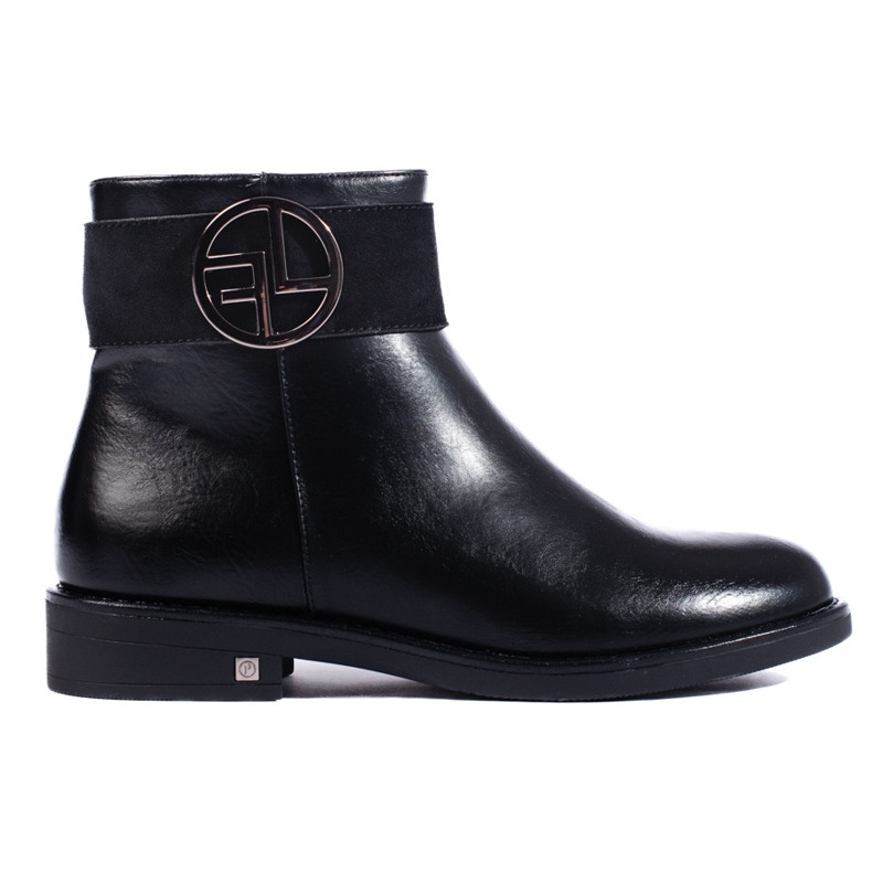 W. Potocki Bottines basses noires à talon plat de Potocki le noir