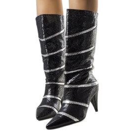 Bottes isolées Nevzo noires et argentées