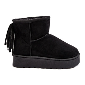 Bottes De Neige Pour Femmes Sur Une Plateforme Massive Avec Franges, Noir Lirico le noir