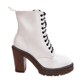 Bottines à lacets pour femmes, blanc Arove