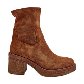 Bottines à talons hauts Argastis Camel pour femmes brun