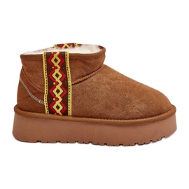 Boots de neige femme suède à semelle épaisse Camel Vebissat brun Boots de neige femme suède à semelle épaisse Camel Vebissat brun