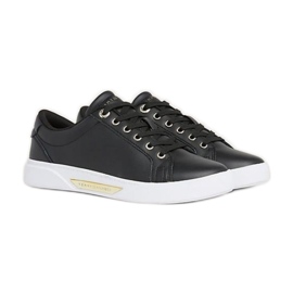 Tommy Hilfiger Chaussures Tommy Hilfigker Golden Hw Court Sneaer W FW0FW075600GJ le noir