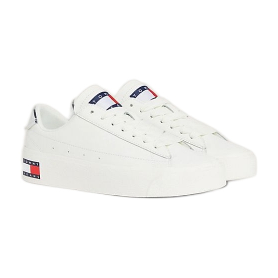Chaussures Tommy Hilfiger Vulc Lealther Plat Lc M EN0EN02284YBL blanche