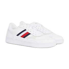 Chaussures Tommy Hilfiger Court Cupsole Retro Lth Stripes M FM0FM04828YBS blanc