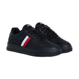 Chaussures Tommy Hilfiger Supercup Leather Stripes M FM0FM048240GQ le noir