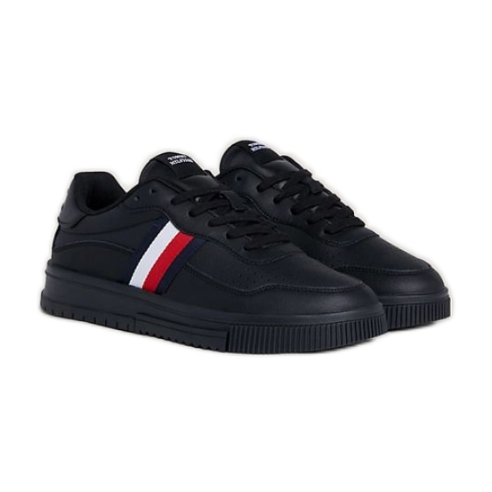 Chaussures Tommy Hilfiger Supercup Leather Stripes M FM0FM048240GQ le noir