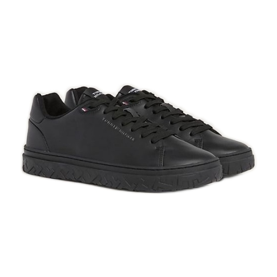 Chaussures Tommy Hilfiger Court Thick Cupsole en cuir M FM0FM048300GQ le noir Chaussures Tommy Hilfiger Court Thick Cupsole en cuir M FM0FM048300GQ le noir