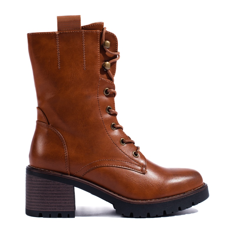 Bottines montantes à lacets marron Shelovet brun