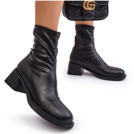 Bottes à talons bas pour femmes noires Aphroteia le noir