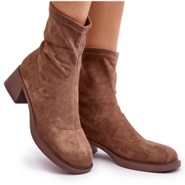 Bottes à talons bas pour femmes marron Aphroteia brun