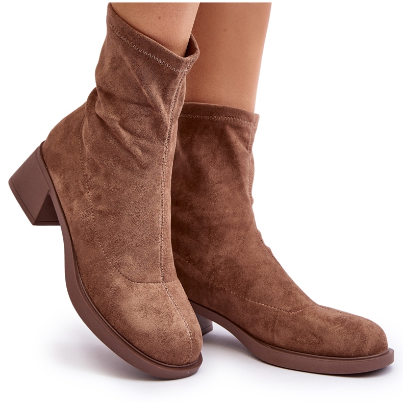 Bottes à talons bas pour femmes marron Aphroteia brun