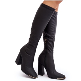 Bottes à talons hauts pour femmes noires Rishabh le noir