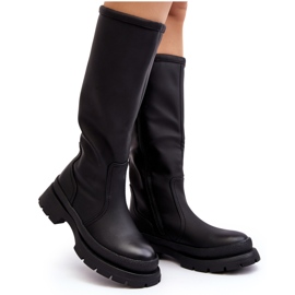 Bottes isolées noires à talons plats Desiren pour femmes