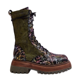 Bottes De Travail En Cuir Pour Femme Maciejka 06203-09 Multicolore noir